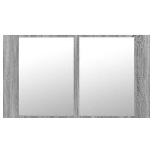 Ντουλάπι Μπάνιου Καθρέφτη/Φως LED Γκρι Sonoma 80x12x45εκ Ακρυλ. - Pakobazaar