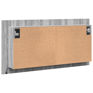 Ντουλάπι Μπάνιου Καθρέφτη LED Γκρι Sonoma 90x12x45εκ. Ακρυλικό