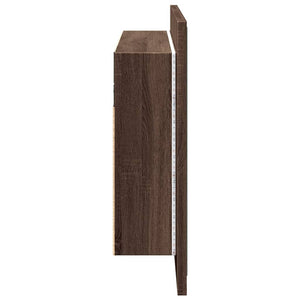 Ντουλάπι Μπάνιου Καθρέφτη & LED Καφέ Δρυς 90x12x45εκ Ακρυλικό - Pakobazaar