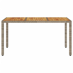 Τραπέζι Κήπου Επιφάνεια Ακακίας Γκρι 150x90x75 εκ Συνθ. Ρατάν