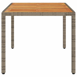 Τραπέζι Κήπου Επιφάνεια Ακακίας Γκρι 150x90x75 εκ Συνθ. Ρατάν