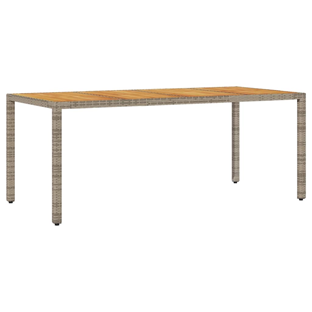Τραπέζι Κήπου Επιφάνεια Ακακίας Γκρι 190x90x75 εκ Συνθ. Ρατάν