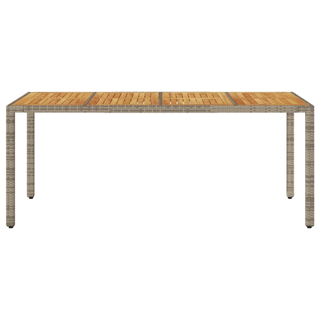 Τραπέζι Κήπου Επιφάνεια Ακακίας Γκρι 190x90x75 εκ Συνθ. Ρατάν