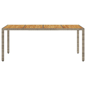 Τραπέζι Κήπου Επιφάνεια Ακακίας Γκρι 190x90x75 εκ Συνθ. Ρατάν