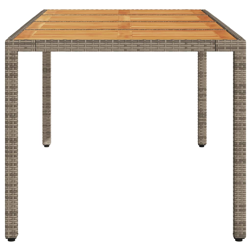 Τραπέζι Κήπου Επιφάνεια Ακακίας Γκρι 190x90x75 εκ Συνθ. Ρατάν