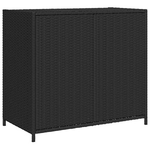 Ντουλάπι Αποθήκευσης Κήπου Μαύρο 83x45x76 εκ. Συνθετικό Ρατάν