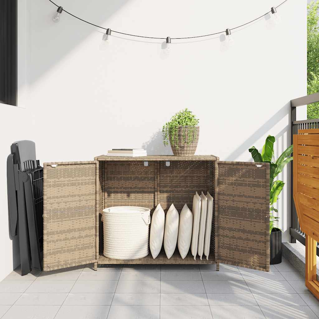 Ντουλάπι Αποθήκευσης Κήπου Beige 83x45x76 εκ. Συνθετικό Ρατάν