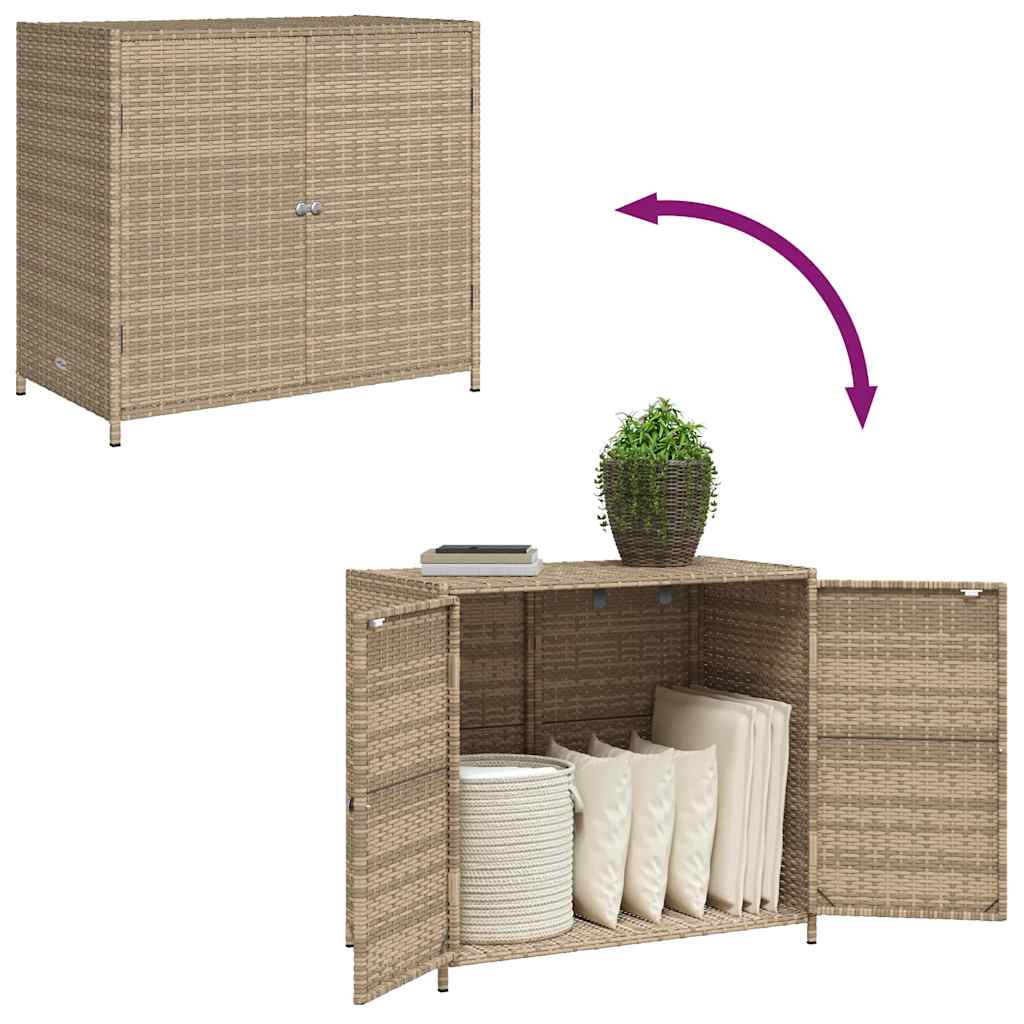 Ντουλάπι Αποθήκευσης Κήπου Beige 83x45x76 εκ. Συνθετικό Ρατάν