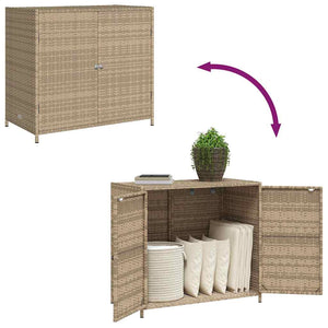 Ντουλάπι Αποθήκευσης Κήπου Beige 83x45x76 εκ. Συνθετικό Ρατάν