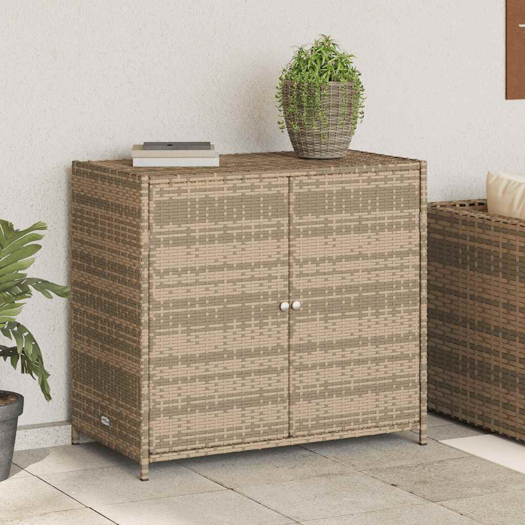 Ντουλάπι Αποθήκευσης Κήπου Beige 83x45x76 εκ. Συνθετικό Ρατάν