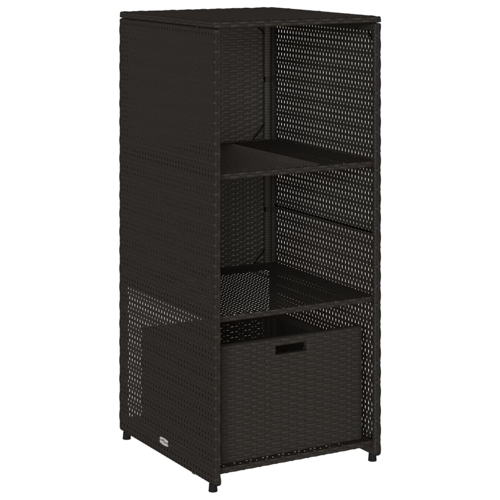 Ντουλάπι Αποθήκευσης Κήπου Μαύρο 50x55x115 εκ. Συνθετικό Ρατάν