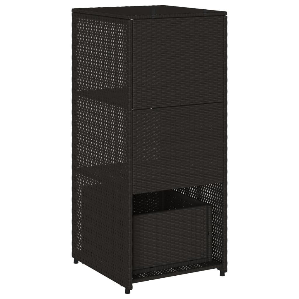 Ντουλάπι Αποθήκευσης Κήπου Μαύρο 50x55x115 εκ. Συνθετικό Ρατάν