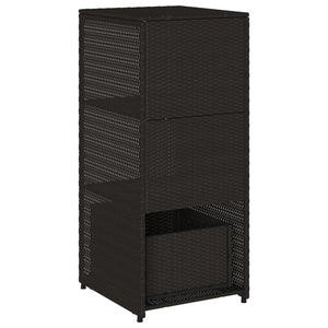 Ντουλάπι Αποθήκευσης Κήπου Μαύρο 50x55x115 εκ. Συνθετικό Ρατάν