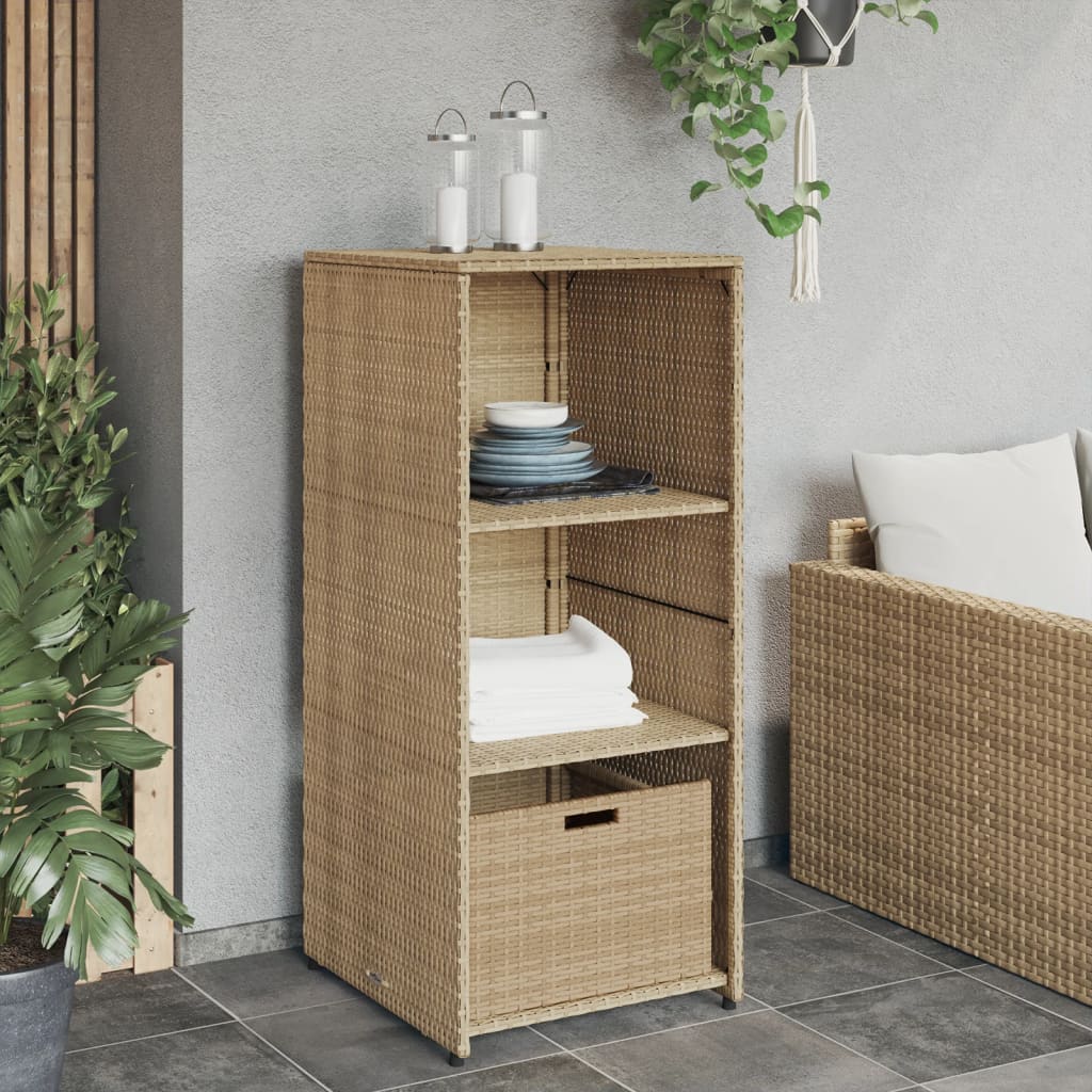 Ντουλάπι Αποθήκευσης Κήπου Beige 50x55x115 εκ. Συνθετικό Ρατάν