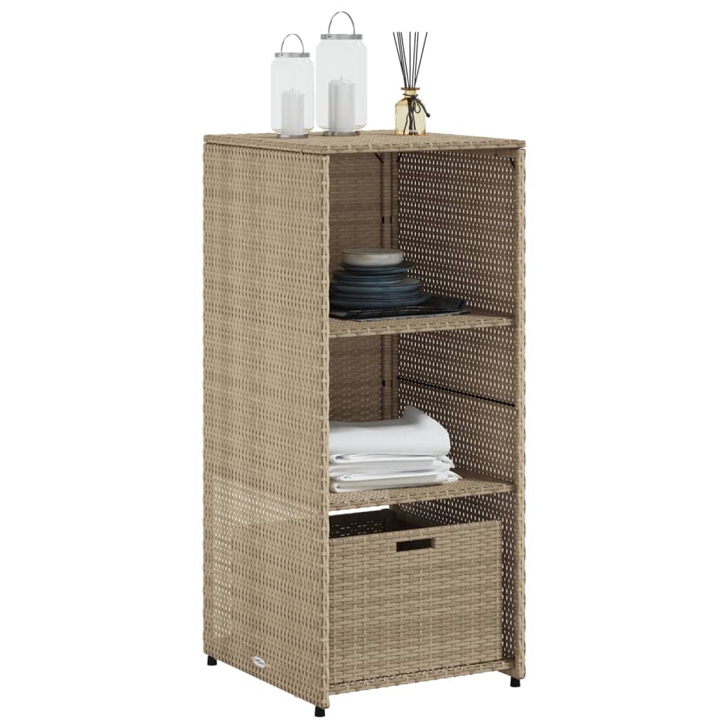 Ντουλάπι Αποθήκευσης Κήπου Beige 50x55x115 εκ. Συνθετικό Ρατάν