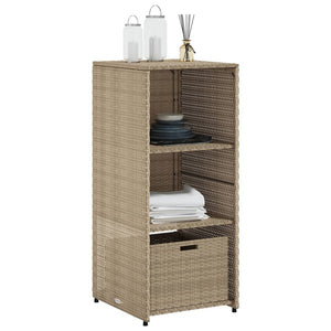 Ντουλάπι Αποθήκευσης Κήπου Beige 50x55x115 εκ. Συνθετικό Ρατάν
