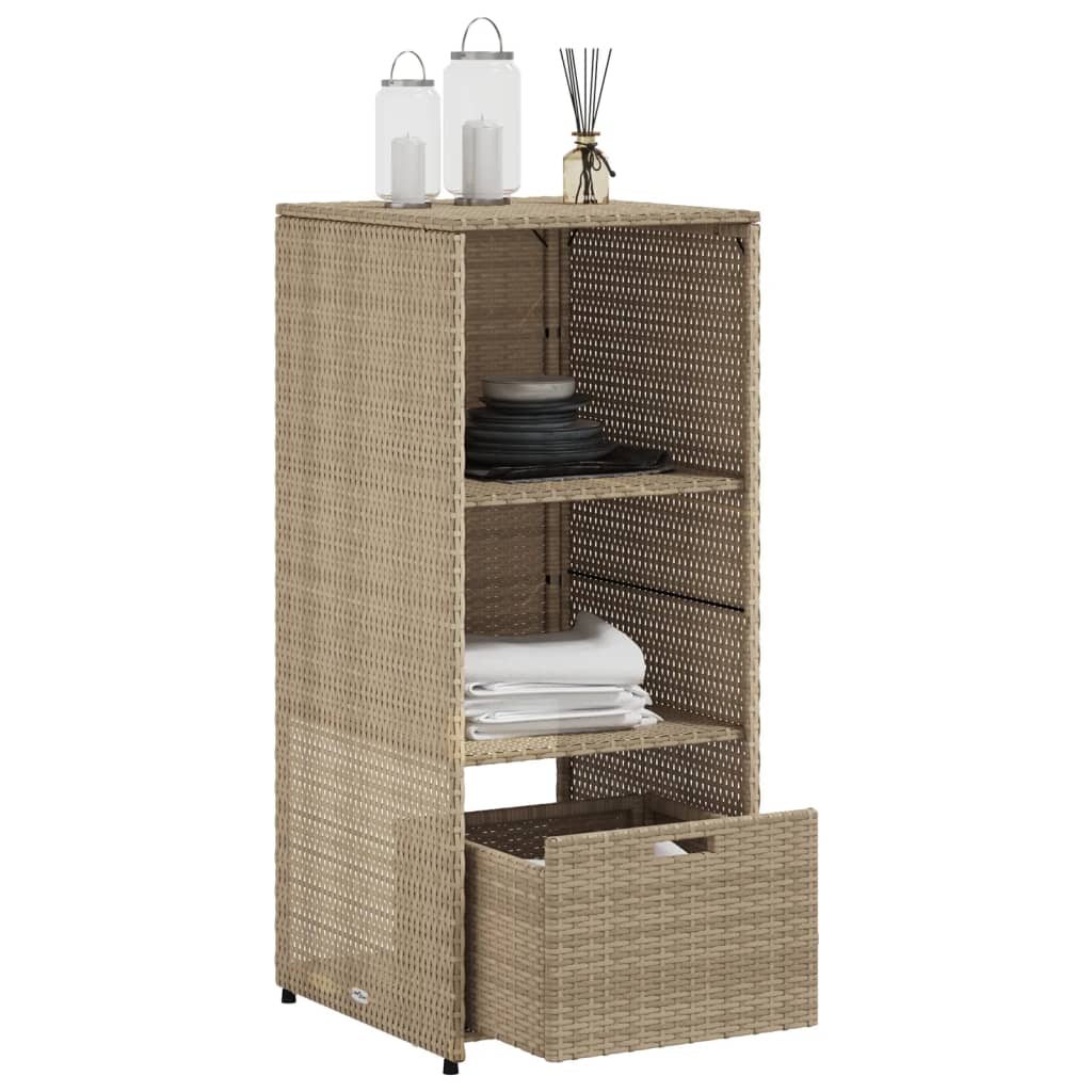 Ντουλάπι Αποθήκευσης Κήπου Beige 50x55x115 εκ. Συνθετικό Ρατάν