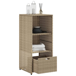 Ντουλάπι Αποθήκευσης Κήπου Beige 50x55x115 εκ. Συνθετικό Ρατάν
