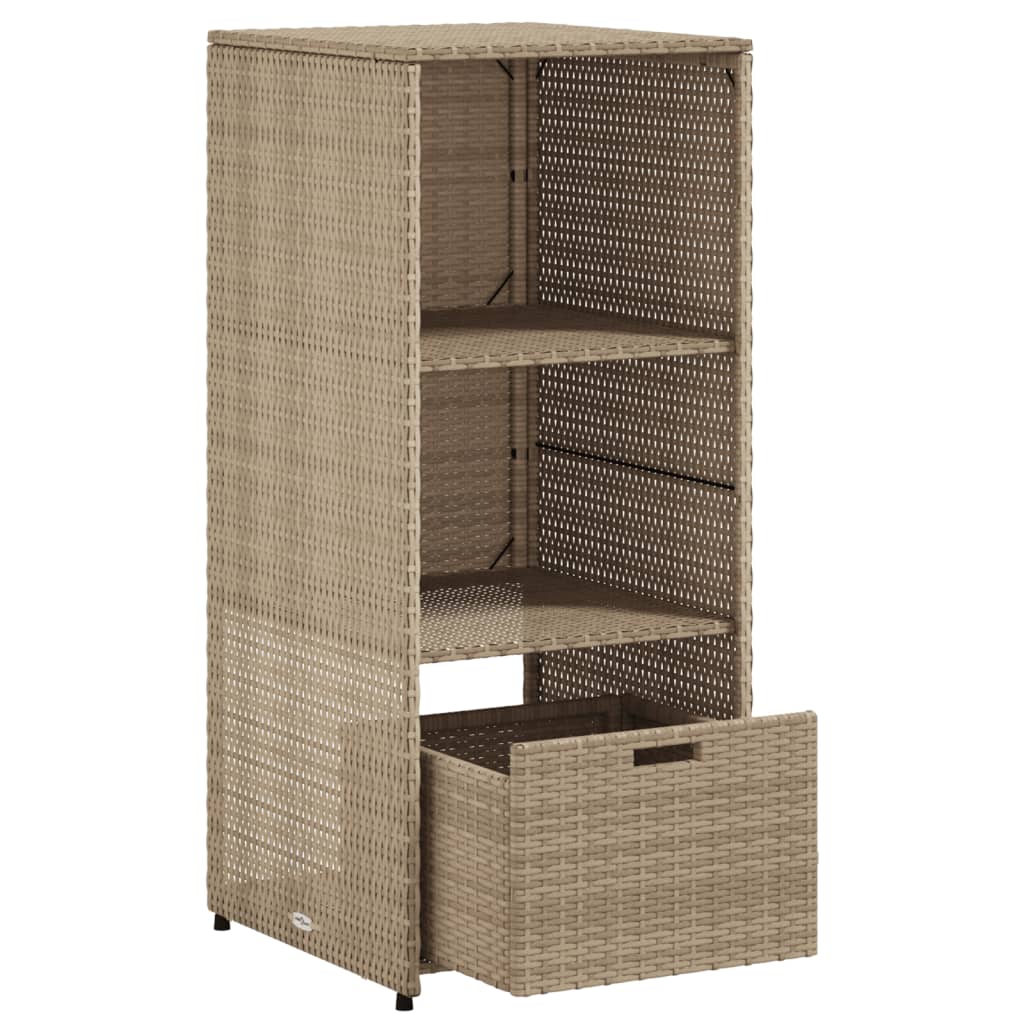 Ντουλάπι Αποθήκευσης Κήπου Beige 50x55x115 εκ. Συνθετικό Ρατάν