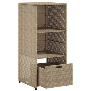 Ντουλάπι Αποθήκευσης Κήπου Beige 50x55x115 εκ. Συνθετικό Ρατάν