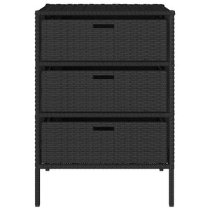 Ντουλάπι Αποθήκευσης Κήπου Μαύρο 55x59x80 εκ. Συνθετικό Ρατάν