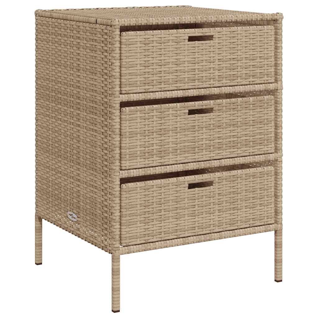 Ντουλάπι Αποθήκευσης Κήπου Beige 55x59x80 εκ. Συνθετικό Ρατάν