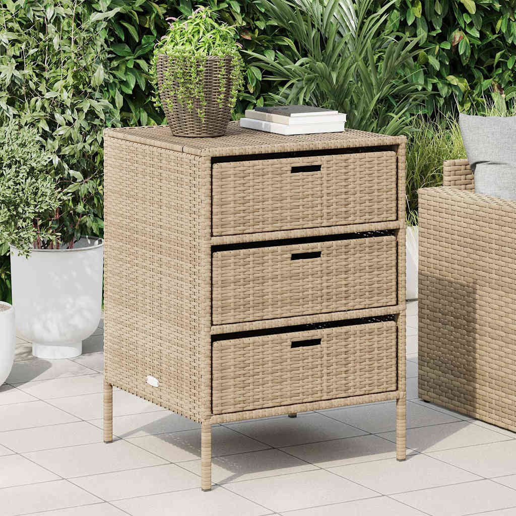 Ντουλάπι Αποθήκευσης Κήπου Beige 55x59x80 εκ. Συνθετικό Ρατάν