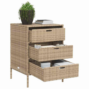 Ντουλάπι Αποθήκευσης Κήπου Beige 55x59x80 εκ. Συνθετικό Ρατάν