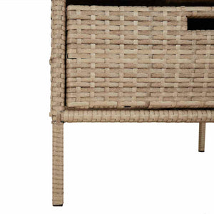 Ντουλάπι Αποθήκευσης Κήπου Beige 55x59x80 εκ. Συνθετικό Ρατάν