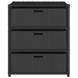 Ντουλάπι Αποθήκευσης Κήπου Μαύρο 55x59x69 εκ. Συνθετικό Ρατάν