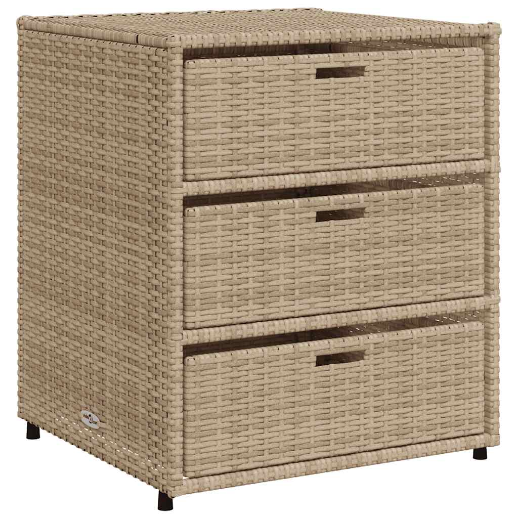 Ντουλάπι Αποθήκευσης Κήπου Beige 55x59x69 εκ. Συνθετικό Ρατάν