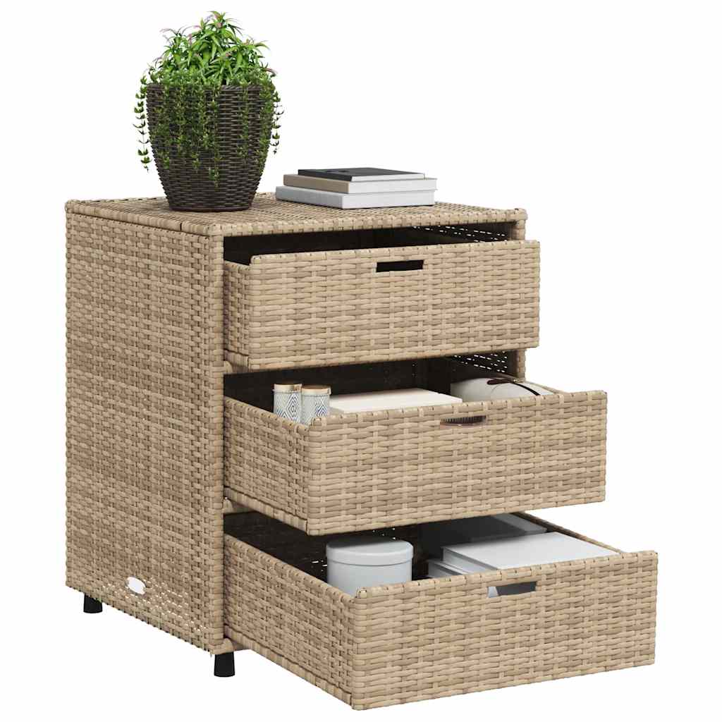 Ντουλάπι Αποθήκευσης Κήπου Beige 55x59x69 εκ. Συνθετικό Ρατάν