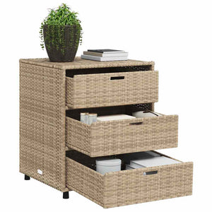 Ντουλάπι Αποθήκευσης Κήπου Beige 55x59x69 εκ. Συνθετικό Ρατάν