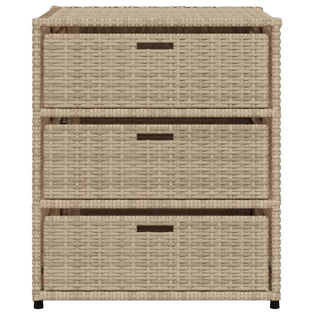 Ντουλάπι Αποθήκευσης Κήπου Beige 55x59x69 εκ. Συνθετικό Ρατάν