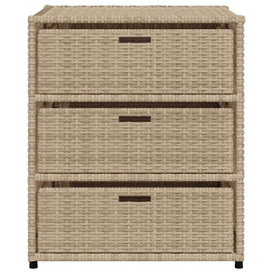 Ντουλάπι Αποθήκευσης Κήπου Beige 55x59x69 εκ. Συνθετικό Ρατάν