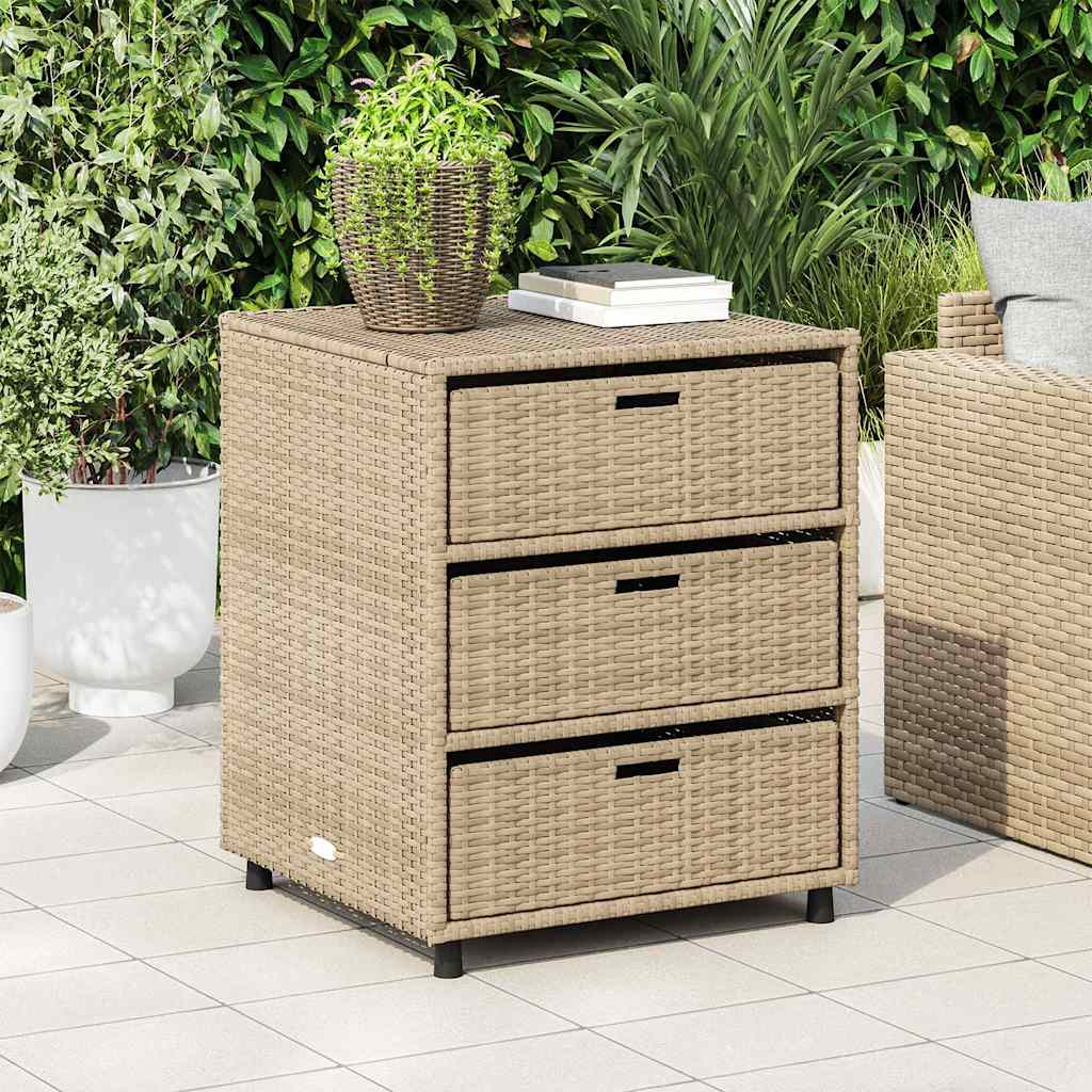 Ντουλάπι Αποθήκευσης Κήπου Beige 55x59x69 εκ. Συνθετικό Ρατάν