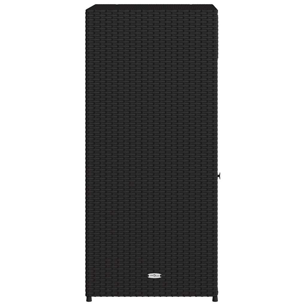 Ντουλάπι Αποθήκευσης Κήπου Μαύρο 55x55x111 εκ. από Συνθ. Ρατάν - Pakobazaar