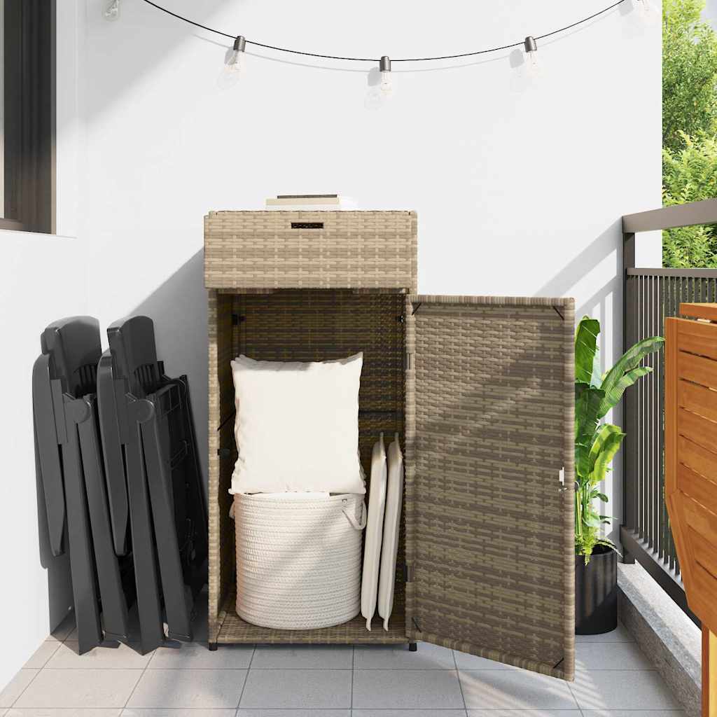 Ντουλάπι Αποθήκευσης Κήπου Beige 55x55x111 εκ. Συνθετικό Ρατάν
