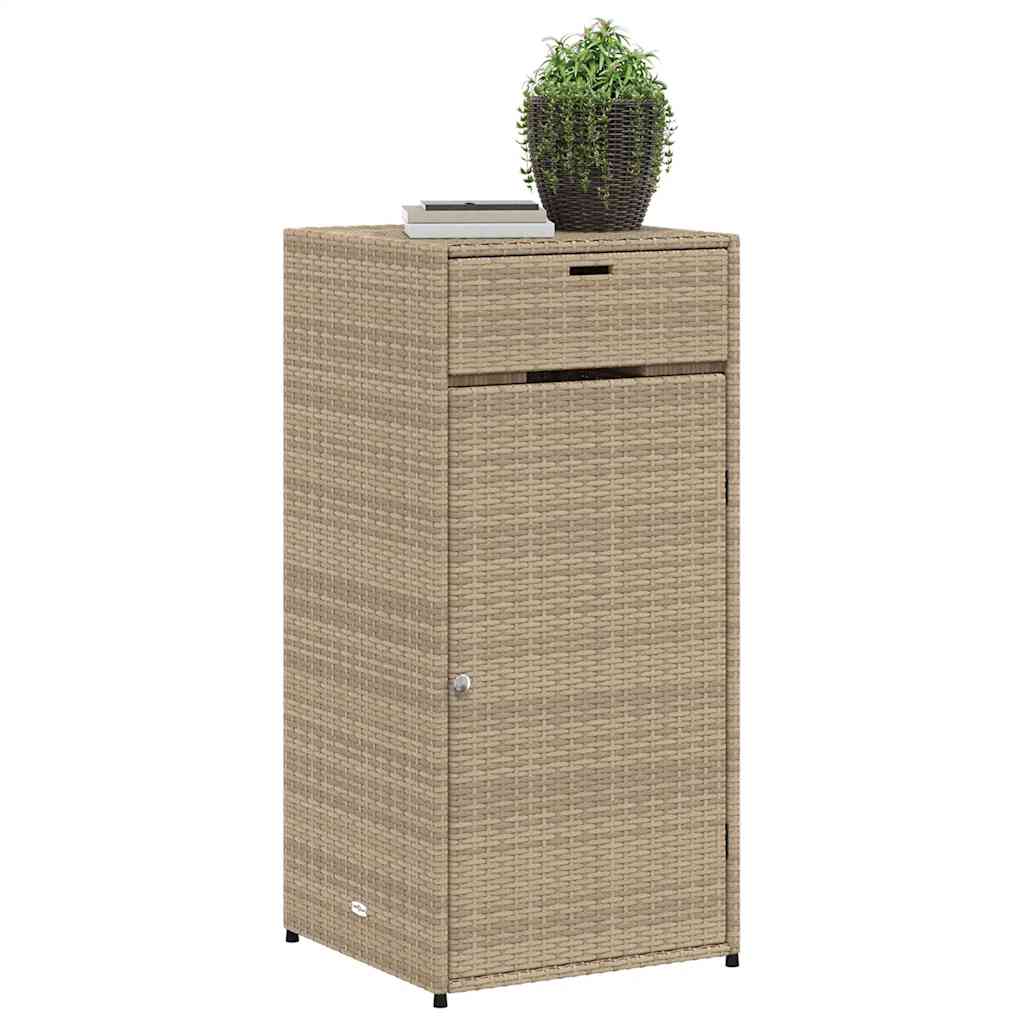 Ντουλάπι Αποθήκευσης Κήπου Beige 55x55x111 εκ. Συνθετικό Ρατάν