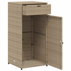 Ντουλάπι Αποθήκευσης Κήπου Beige 55x55x111 εκ. Συνθετικό Ρατάν