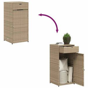 Ντουλάπι Αποθήκευσης Κήπου Beige 55x55x111 εκ. Συνθετικό Ρατάν