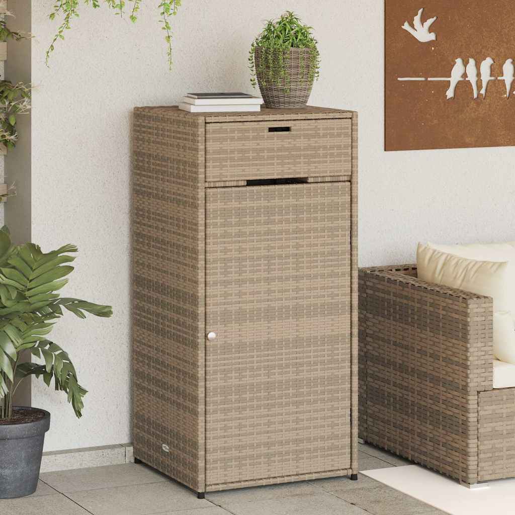 Ντουλάπι Αποθήκευσης Κήπου Beige 55x55x111 εκ. Συνθετικό Ρατάν