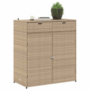 Ντουλάπι Αποθήκευσης Κήπου Beige 105x55x113 εκ. Συνθετικό Ρατάν - Pakobazaar