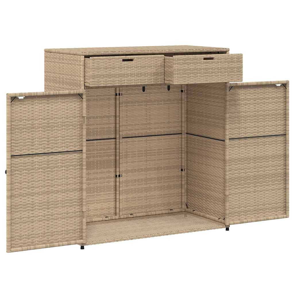 Ντουλάπι Αποθήκευσης Κήπου Beige 105x55x113 εκ. Συνθετικό Ρατάν