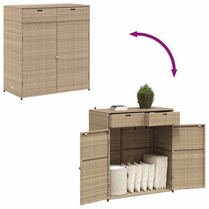 Ντουλάπι Αποθήκευσης Κήπου Beige 105x55x113 εκ. Συνθετικό Ρατάν - Pakobazaar