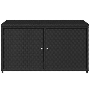 Ντουλάπι Αποθήκευσης Κήπου Μαύρο 110x55,5x60,5 εκ. Συνθ. Ρατάν - Pakobazaar