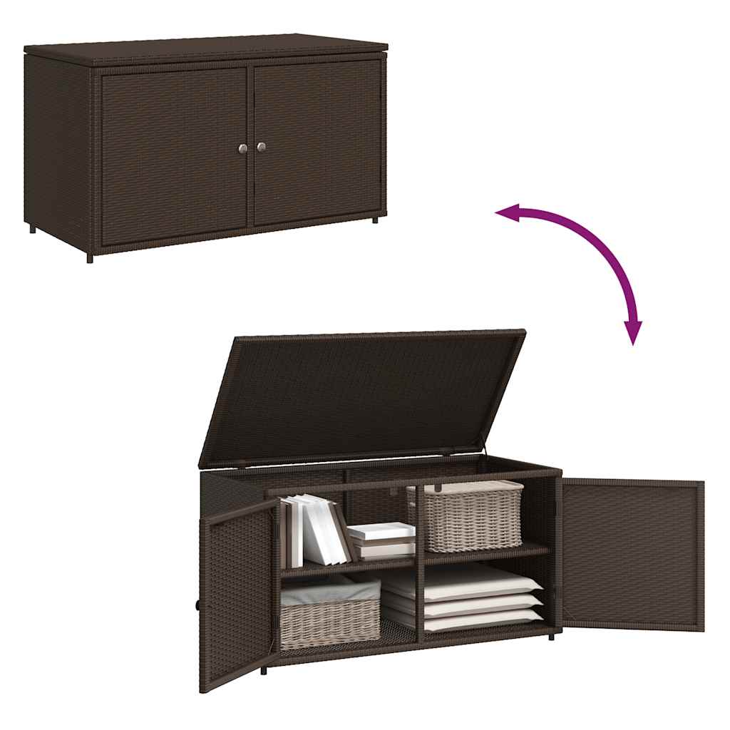 Ντουλάπι Αποθήκευσης Κήπου Καφέ 110x55x60,5 εκ. Συνθετικό Ρατάν