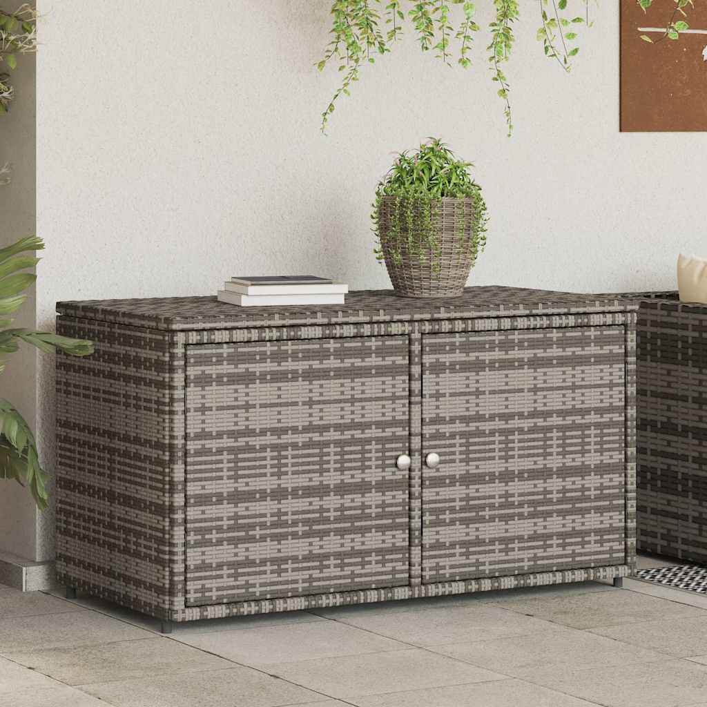 Ντουλάπι Αποθήκευσης Κήπου Γκρι 110x55,5x60,5 εκ. Συνθ. Ρατάν
