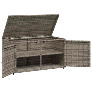 Ντουλάπι Αποθήκευσης Κήπου Γκρι 110x55,5x60,5 εκ. Συνθ. Ρατάν