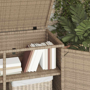 Ντουλάπι Αποθήκευσης Κήπου Beige 110x55x60,5εκ. Συνθετικό Ρατάν